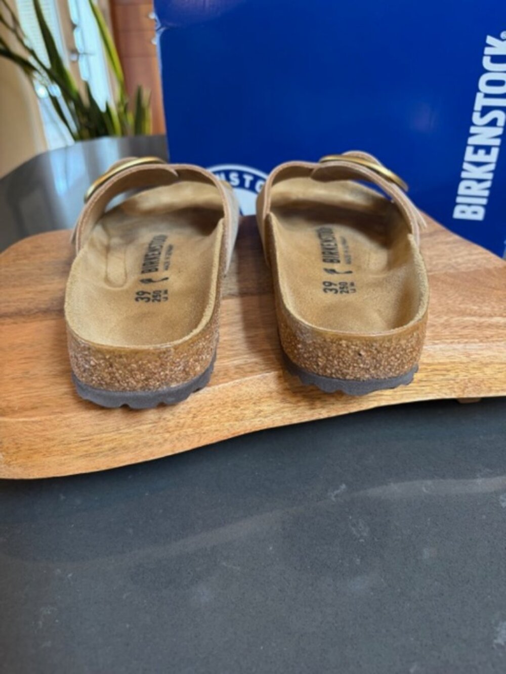 BIRKENSTOCK Madrid Big Buckle Slide Sandal (Women) Sandstone Size 39 - Picture 9 of 13